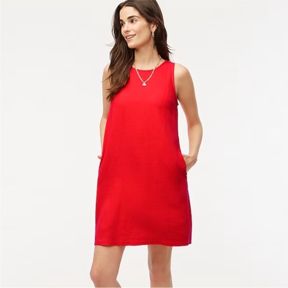 J Crew red sleeveless linen blend mini dress size 0 new - Picture 8 of 9